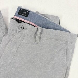 J.Crew 770 Straight Pants Mens 34x32 Gray Cotton Linen Excellent Chino Office